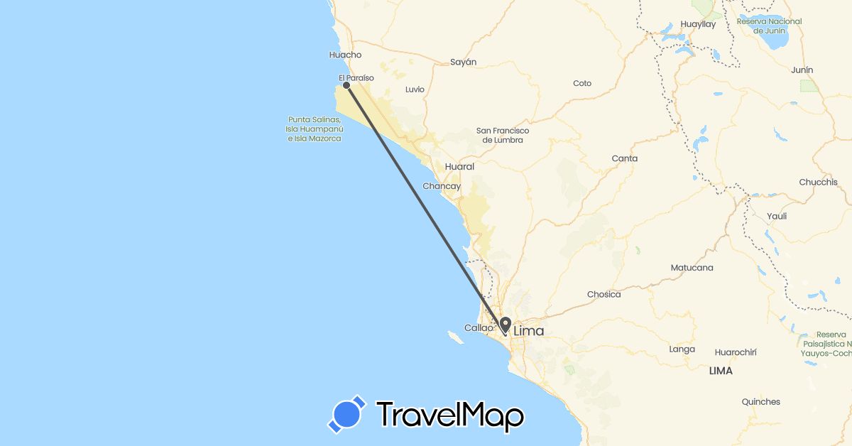 TravelMap itinerary: driving, motorbike in Peru (South America)